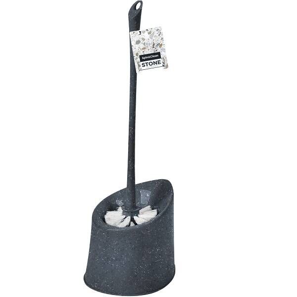 Toilet set Stone (brush + stand) dark stone SC340711026